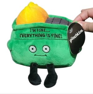 NWT! PUNCHKINS I'm Fine, Everything is Fine! Dumpster Fire Plush